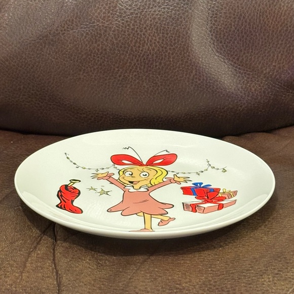Cindy Lou Who with Stocking & Christmas Gifts Ceramic Salad Plate - Picture 3 of 3